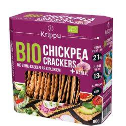 Crackers cu usturoi bio, vegan, fara gluten x 80g Krippu