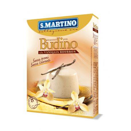 Preparat pentru Budinca de vanilie Bourbon fără gluten, fara arome, fara coloranti (8 portii) x70g S.Martino