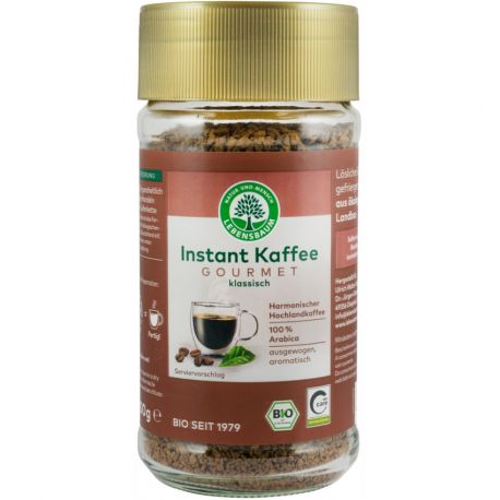 Cafea instant liofilizata Gourmet BIO 100% Arabica x 100g Lebensbaum