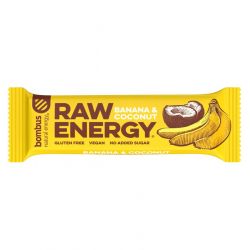 Baton proteic raw energy cu banane si cocos fara gluten x 50g Bombus